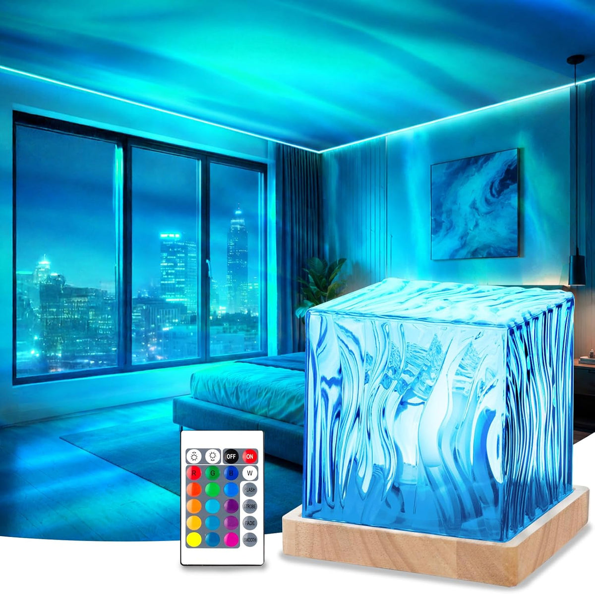 Rechargeable Ocean Wave Mood Lamp - 16 Colors