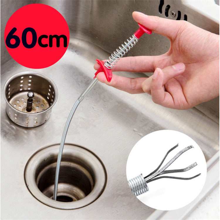 Spring Pipe Dredging Tool — Drain Clog & Hair Remover