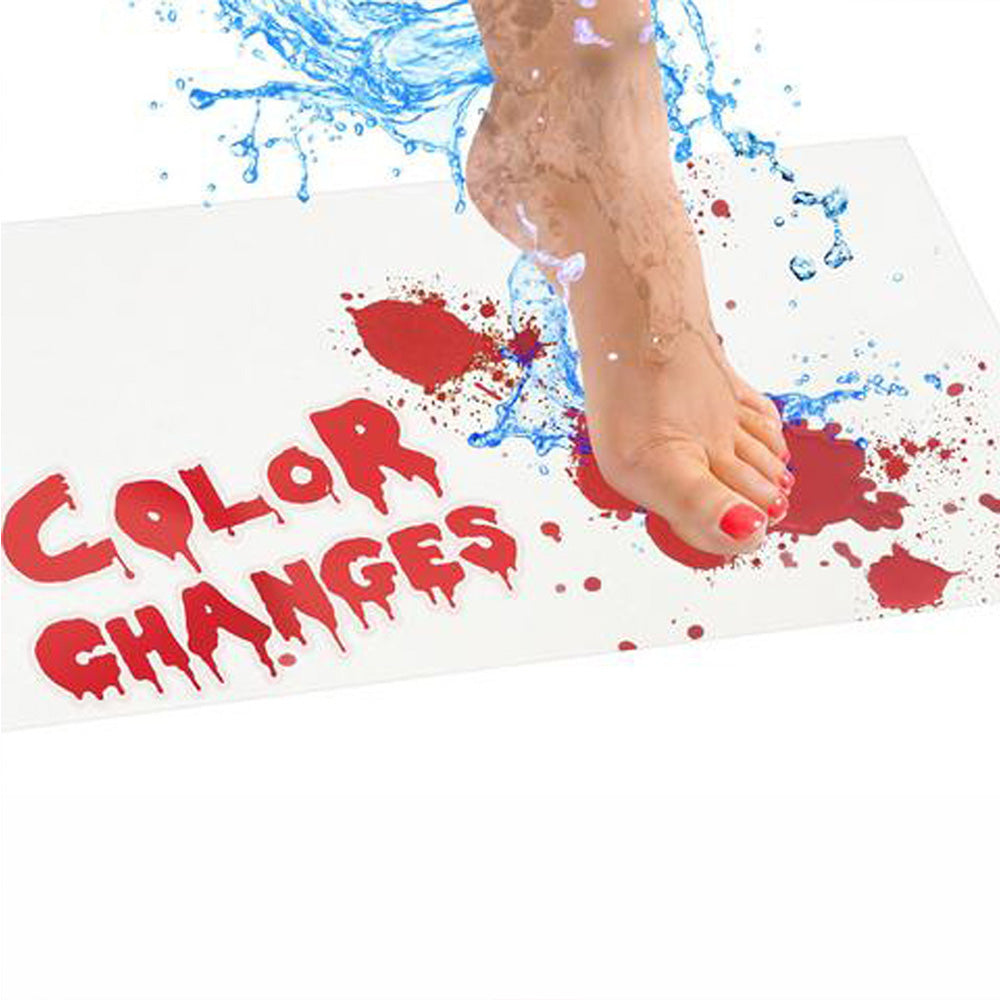 Color Changing Bath Mat with Creepy Blood Prints