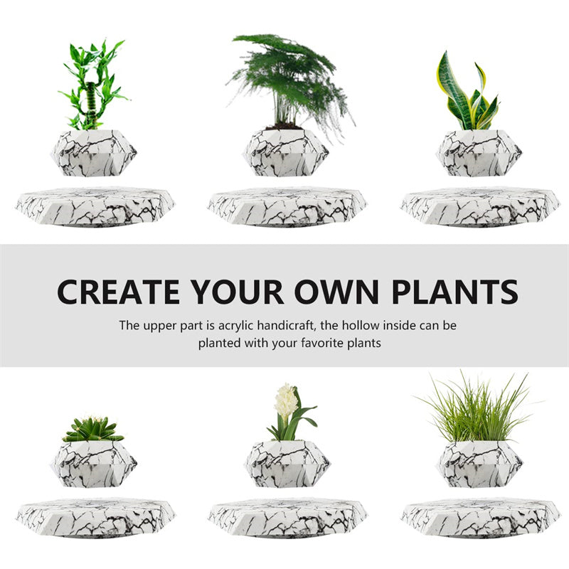 Marble style magnetic floating planter home decor